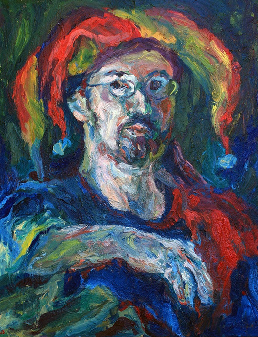 A portrait painting of a Jester by Oleg Tsank.