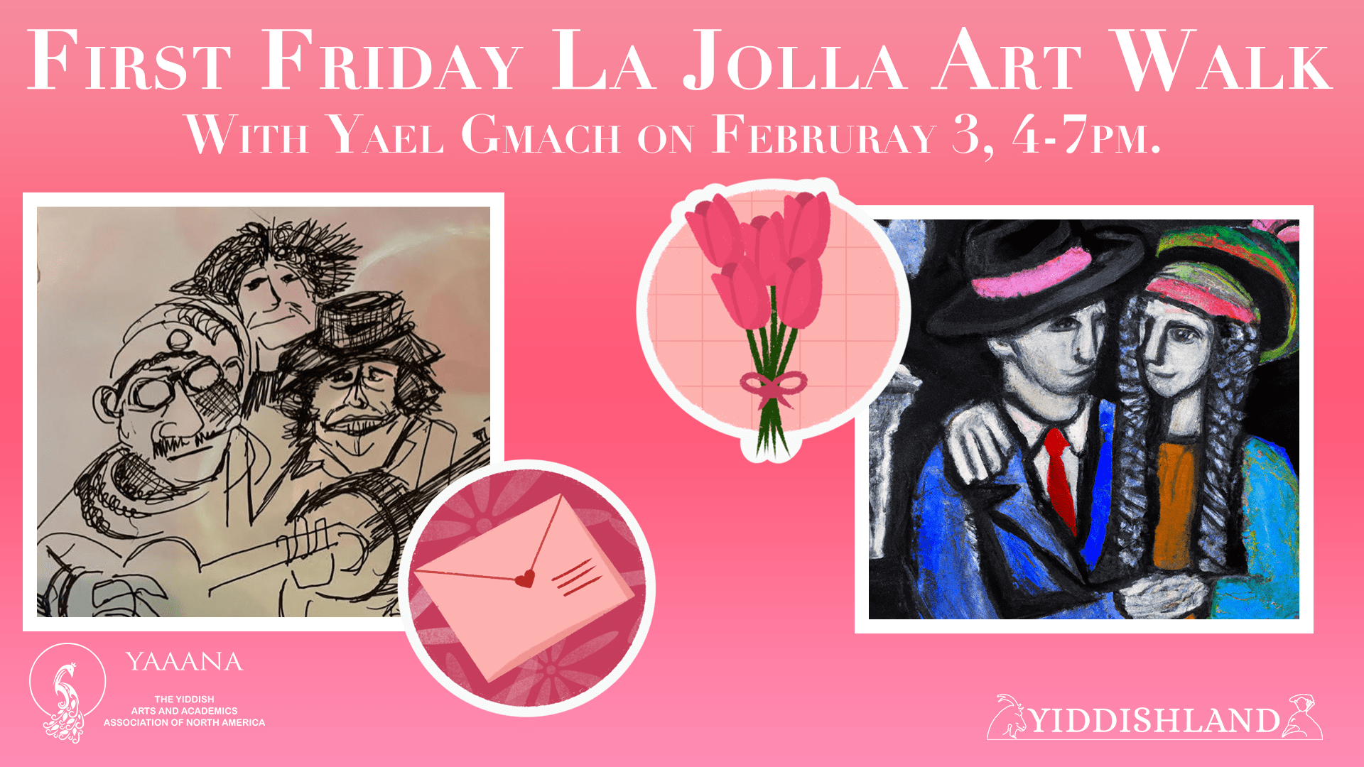 First Friday La Jolla Art Walk with Yael Gmach on February 3, 4-7 PM