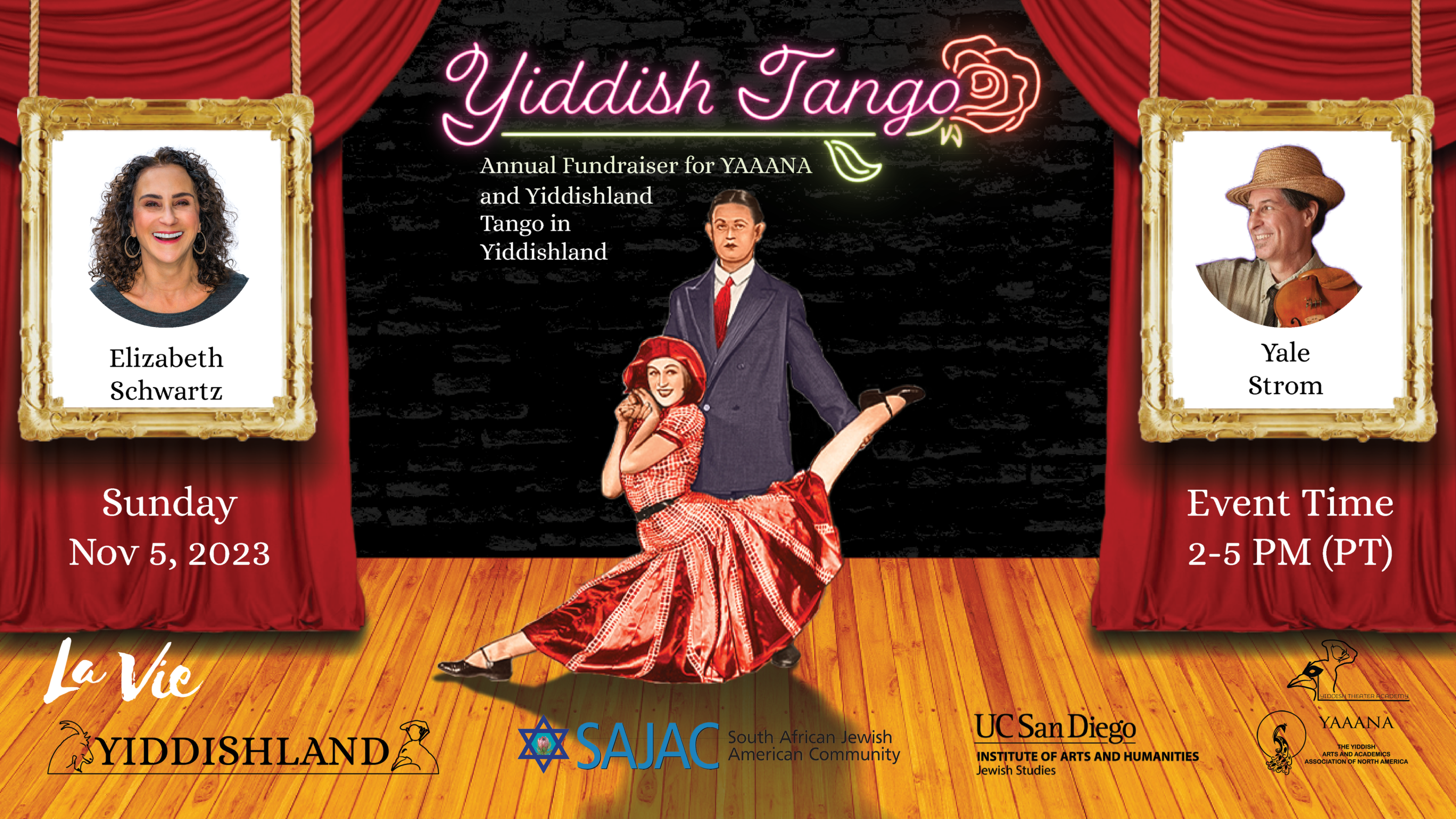 Ad for the Southern California Yiddish Summit San Diego, on November 12, 2023, from 11 am to 9 pm at Yiddishland California, La Jolla, CA