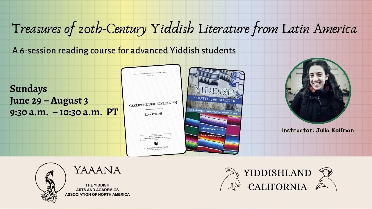 Poster of Introduction to 20th-century Yiddish literature in Latin America, emphasizing marginalized voices and unique migration narratives.