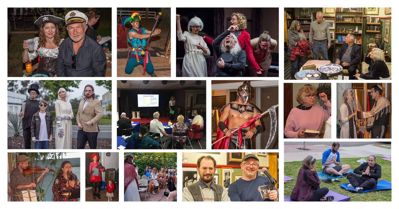 A collage banner of a few past events organised by yiddishland